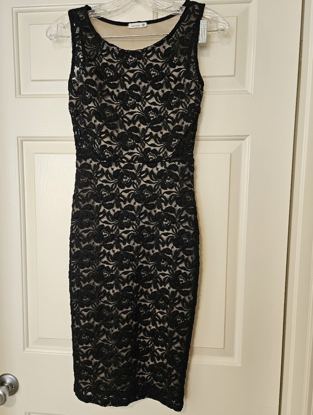 Soprano Black Lace Sheath Dress